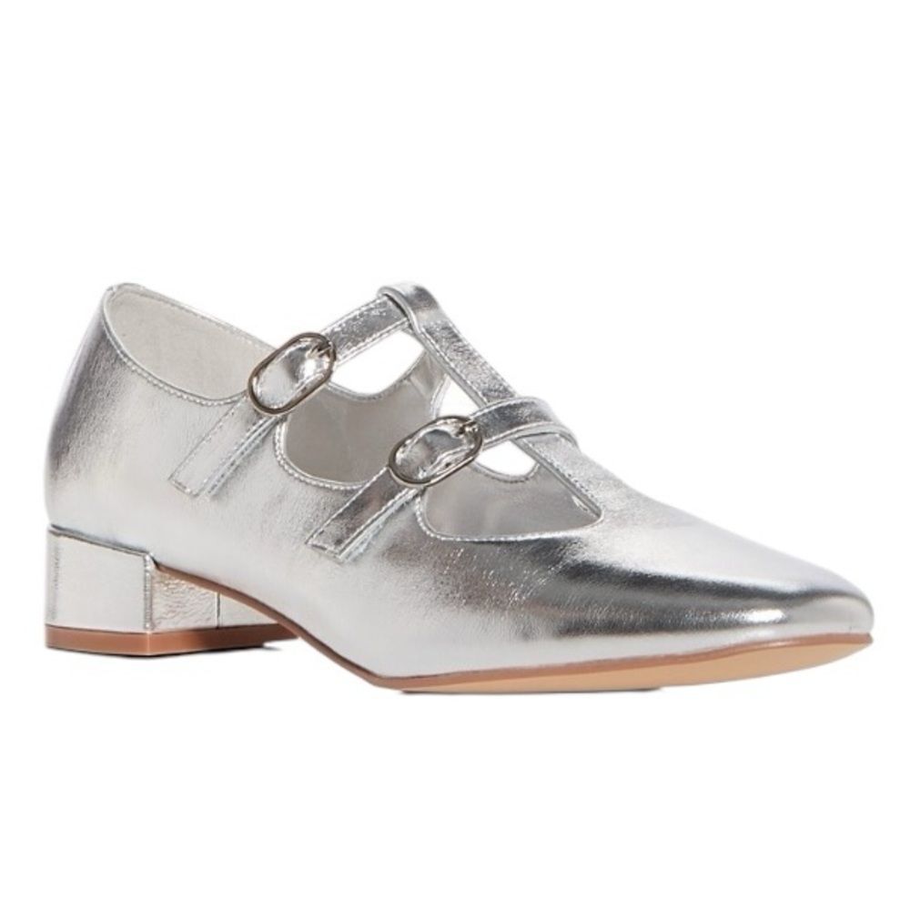 Jeffrey Campbell Filmstar Silver Mary Jane Shoes
